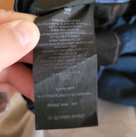 Authentic Vintage G-Star Raw Dark Men Jeans 30x34 A Crotch Varsity 3D Tapered - Picture 9 of 13